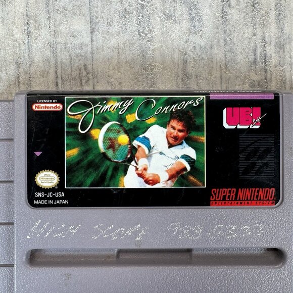 Jimmy Connors Pro Tennis Tour SNES 1994 Authentic, Tested WORKING - Picture 2 of 4